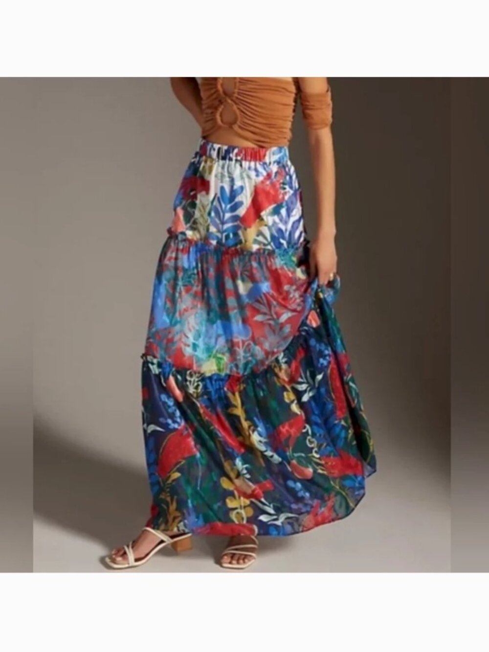 Anthropologie Maxi Colorful Pull on Skirt size XS
